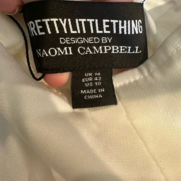 PRETTYLITTLETHING White V Bar Corset Cross Back Maxi Dress- Size 10 - Picture 4 of 4